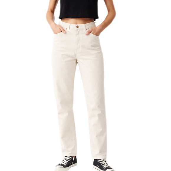 Edwin NWT Hana Classic Straight Crop Off White Mid Rise Jeans Size 26